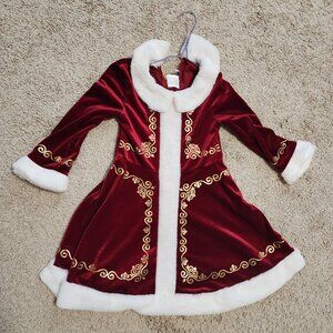 Girls Toddler size Mrs Santa Claus Dress - Size 4T - includes santa hat + liner